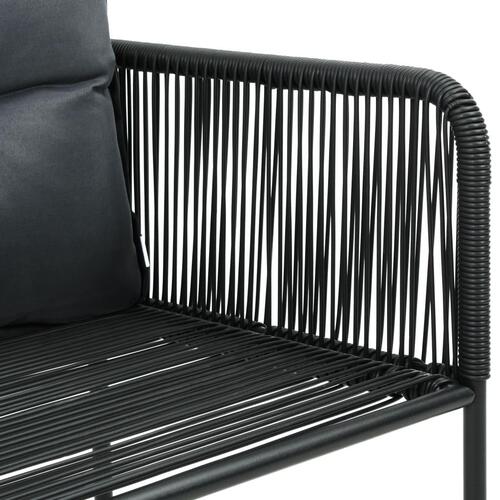 Havestole 6 stk. med puder polyrattan sort
