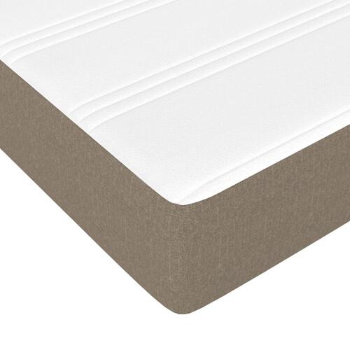 Springmadras med pocketfjedre 90x190x20 cm stof gråbrun