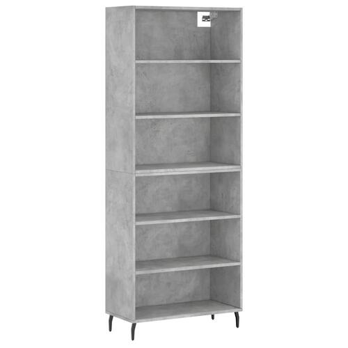 Reol 69,5x32,5x180 cm konstrueret træ betongrå
