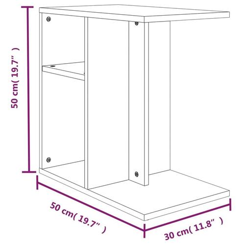 Sidebord 50x30x50 cm konstrueret træ grå sonoma-eg