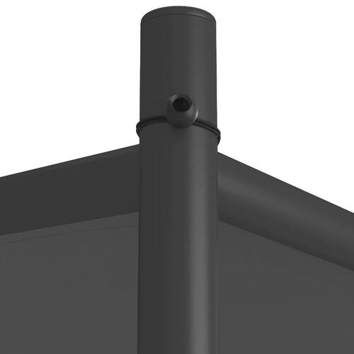 Pavillon 4x4 m 180 g/m² stof og stål antracitgrå
