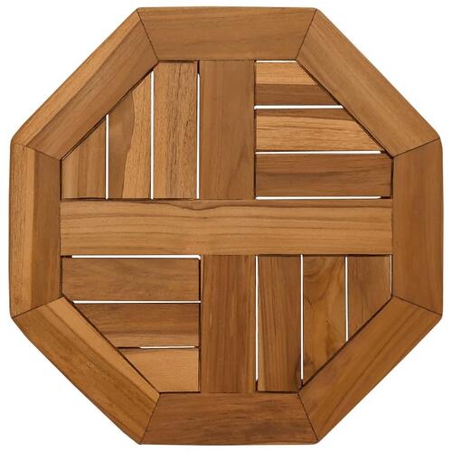 Bordplade 40x40x2,5 cm ottekantet massivt teaktræ