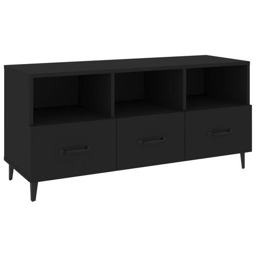 Tv-bord 102x35x50 cm konstrueret træ sort