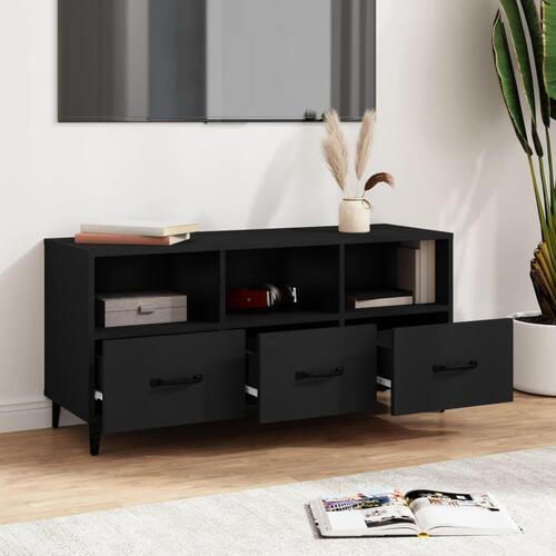 Tv-bord 102x35x50 cm konstrueret træ sort