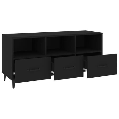 Tv-bord 102x35x50 cm konstrueret træ sort