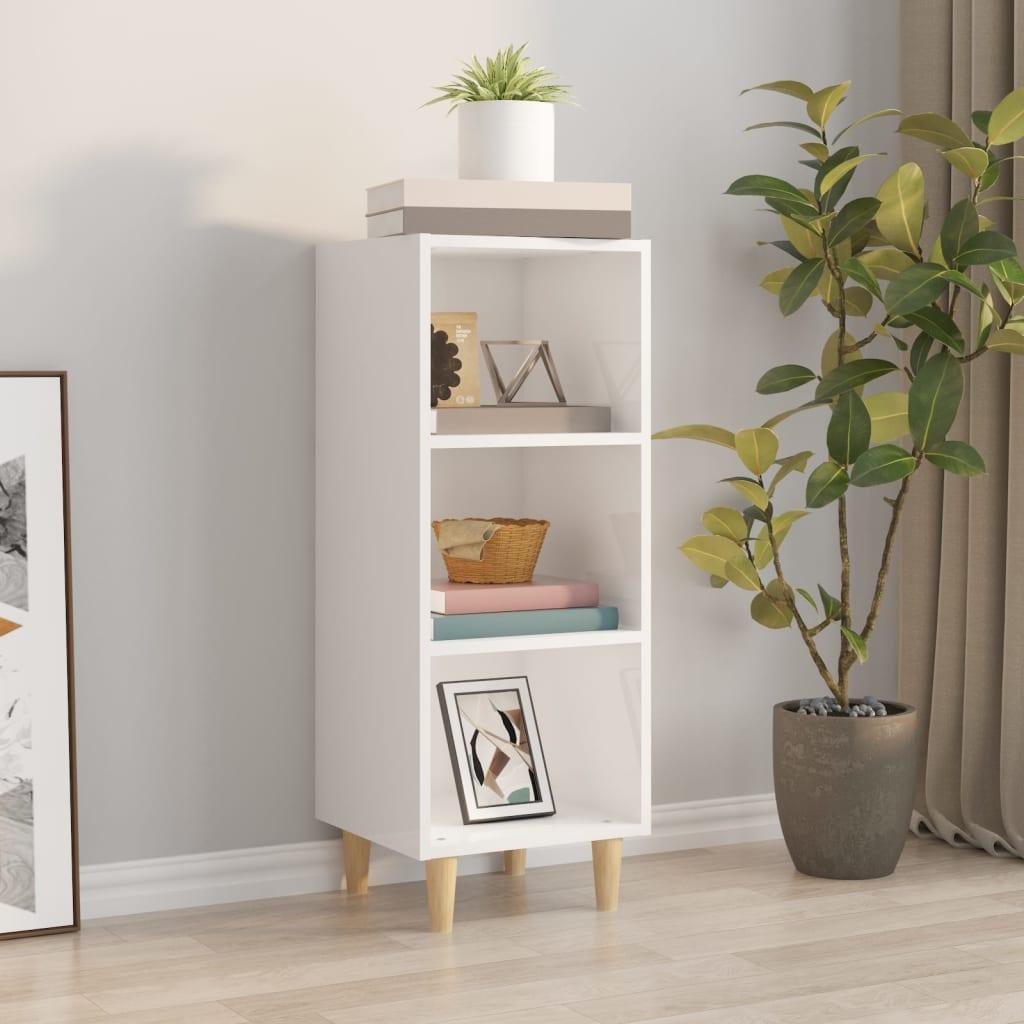 Skænk 34,5x32,5x90 cm konstrueret træ hvid højglans
