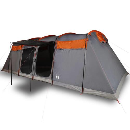8-personers campingtelt vandafvisende grå og orange