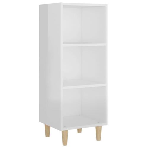 Skænk 34,5x32,5x90 cm konstrueret træ hvid højglans