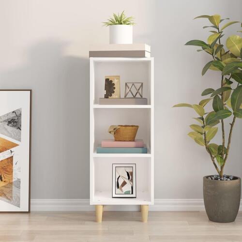 Skænk 34,5x32,5x90 cm konstrueret træ hvid højglans