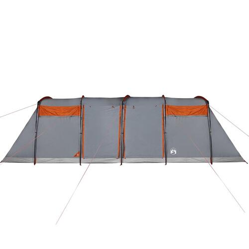 8-personers campingtelt vandafvisende grå og orange