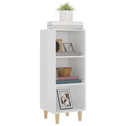 Skænk 34,5x32,5x90 cm konstrueret træ hvid højglans