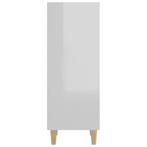 Skænk 34,5x32,5x90 cm konstrueret træ hvid højglans