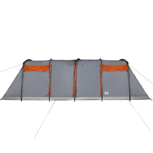 8-personers campingtelt vandafvisende grå og orange