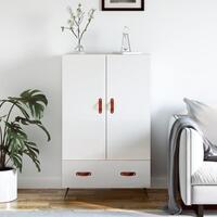 Skab 69,5x31x115 cm konstrueret træ hvid højglans
