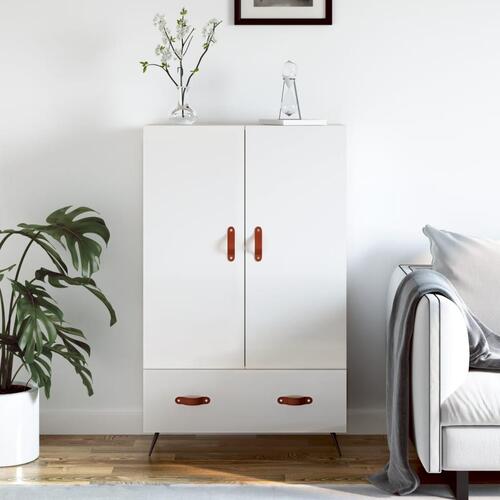 Skab 69,5x31x115 cm konstrueret træ hvid højglans