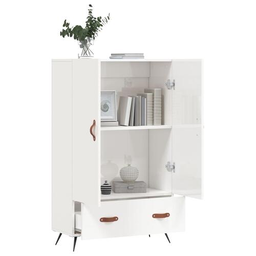 Skab 69,5x31x115 cm konstrueret træ hvid højglans