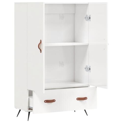 Skab 69,5x31x115 cm konstrueret træ hvid højglans