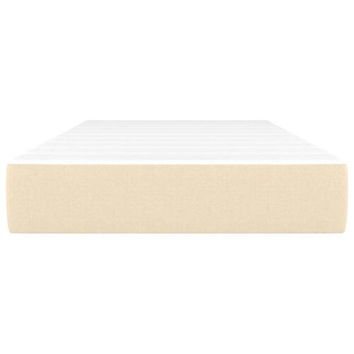 Springmadras med pocketfjedre 90x190x20 cm stof cremefarvet