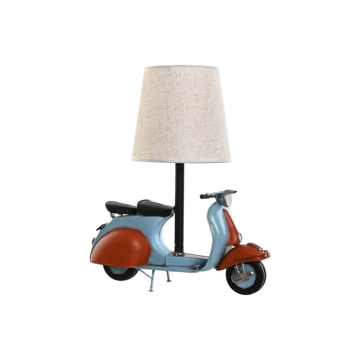 Bordlampe - Vespa design, blå/orange, hør & metal, 31 × 15 × 34 cm