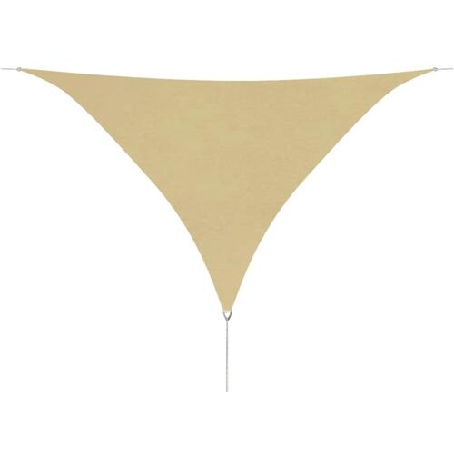 Solsejl oxfordstof trekantet 5 x 5 x 5 m beige