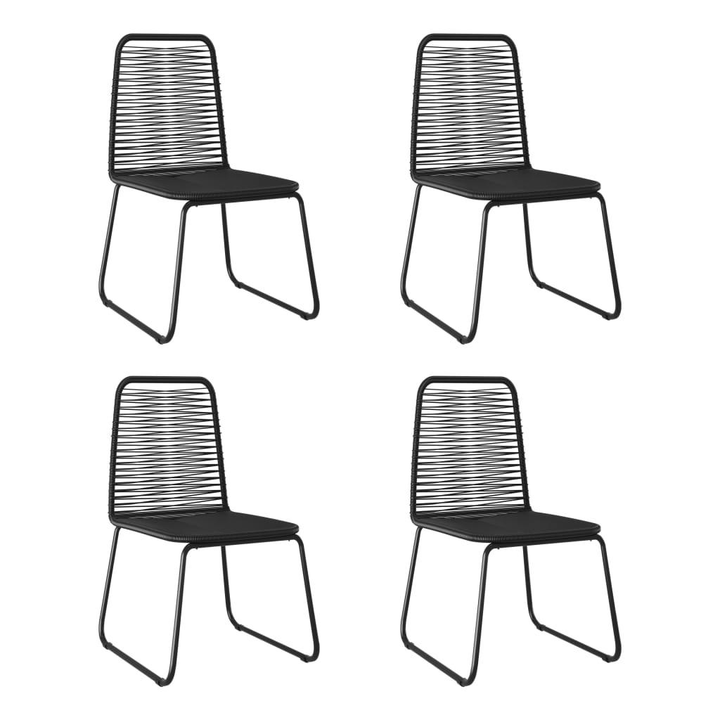 Havestole 4 stk. polyrattan sort