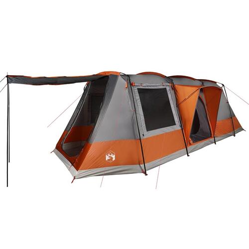 4-personers campingtelt vandafvisende grå og orange