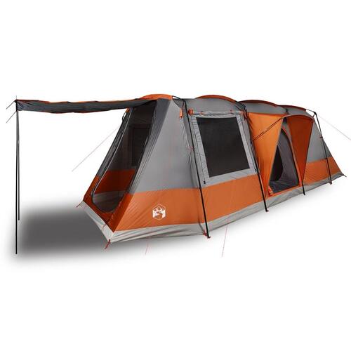 4-personers campingtelt vandafvisende grå og orange