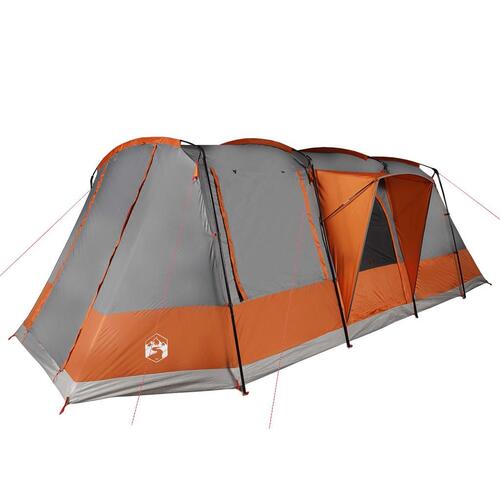 4-personers campingtelt vandafvisende grå og orange