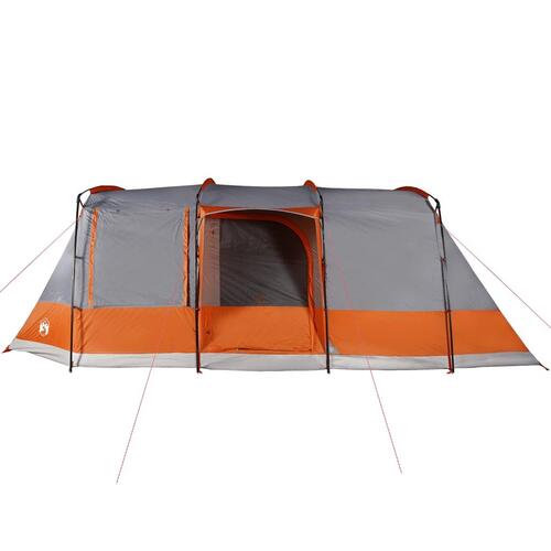 4-personers campingtelt vandafvisende grå og orange