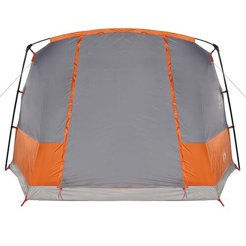 4-personers campingtelt vandafvisende grå og orange