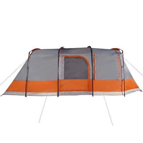 4-personers campingtelt vandafvisende grå og orange