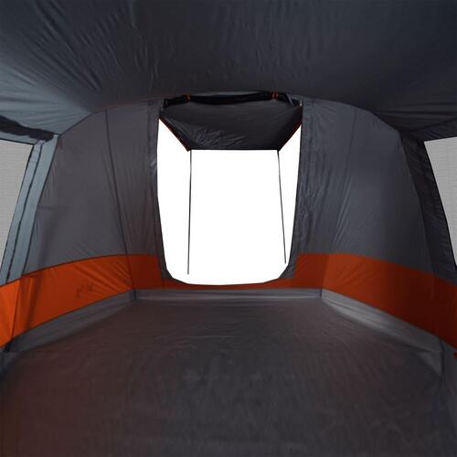 4-personers campingtelt vandafvisende grå og orange