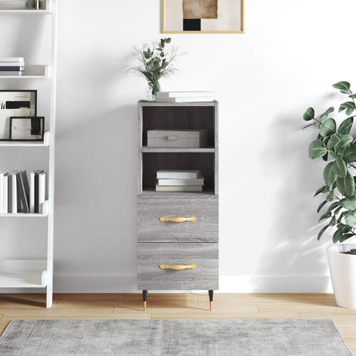 Skænk 34,5x34x90 cm konstrueret træ grå sonoma-eg