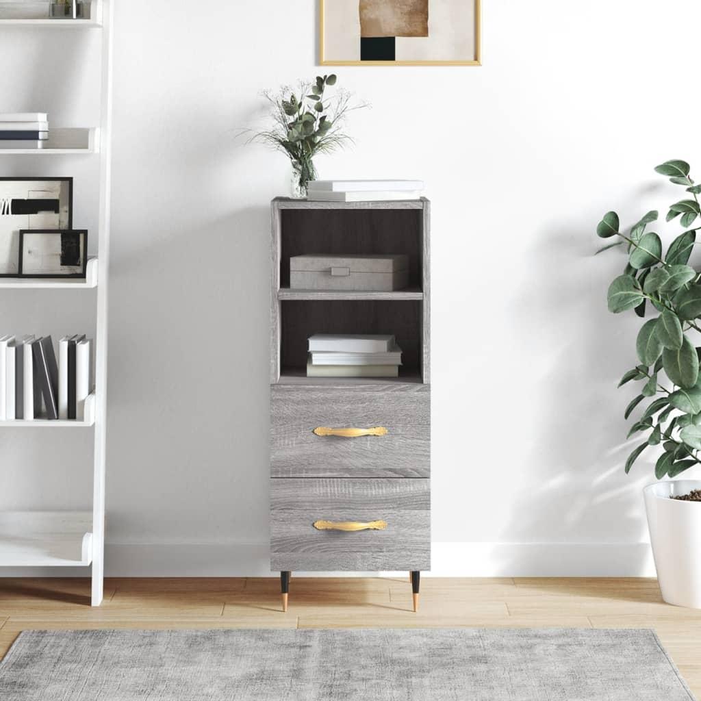 Skænk 34,5x34x90 cm konstrueret træ grå sonoma-eg
