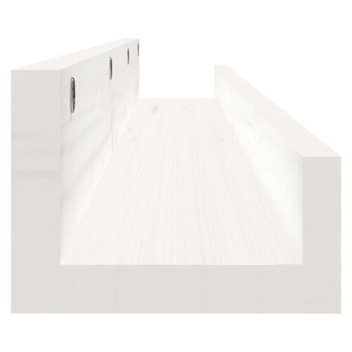 Væghylder 2 stk. 80x12x9 cm massivt fyrretræ hvid