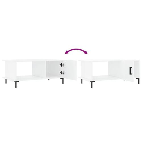 Sofabord 90x50x40 cm konstrueret træ hvid højglans