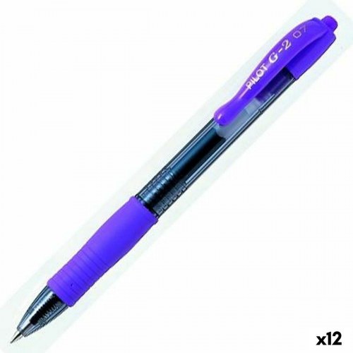 Pilot G-2 gelpen - violet, 0,7 mm, 12 stk.