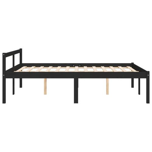 Seniorseng 140x200 cm massivt fyrretræ sort