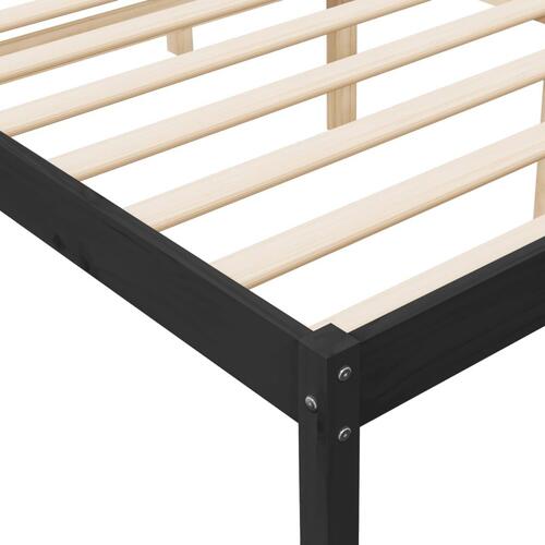 Seniorseng 140x200 cm massivt fyrretræ sort