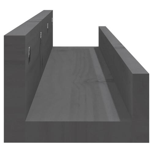 Væghylder 2 stk. 80x12x9 cm massivt fyrretræ grå