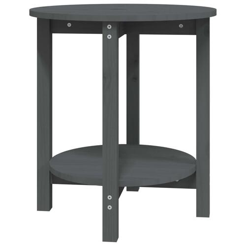Sofabord Ø 55x60 cm massivt fyrretræ grå