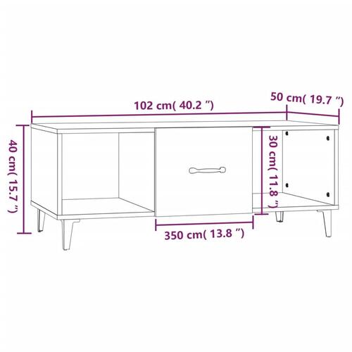 Sofabord 102x50x40 cm konstrueret træ betongrå