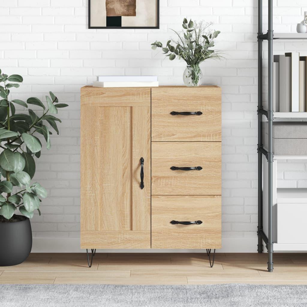 Skænk 69,5x34x90 cm konstrueret træ sonoma-eg billede