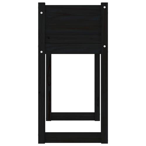 Plantekasse 78x40x81 cm massivt fyrretræ sort