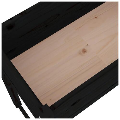 Plantekasse 78x40x81 cm massivt fyrretræ sort