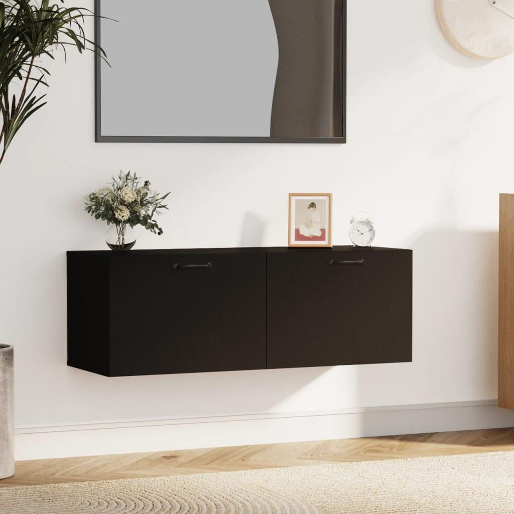 Vægskab 100x36,5x35 cm konstrueret træ sort