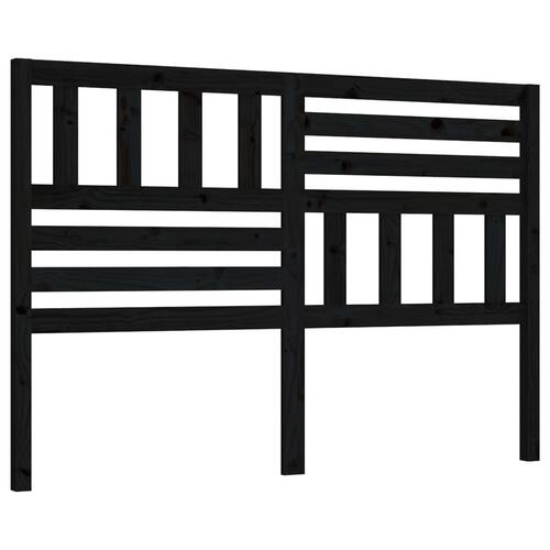 Sengegærde 141x4x100 cm massivt fyrretræ sort