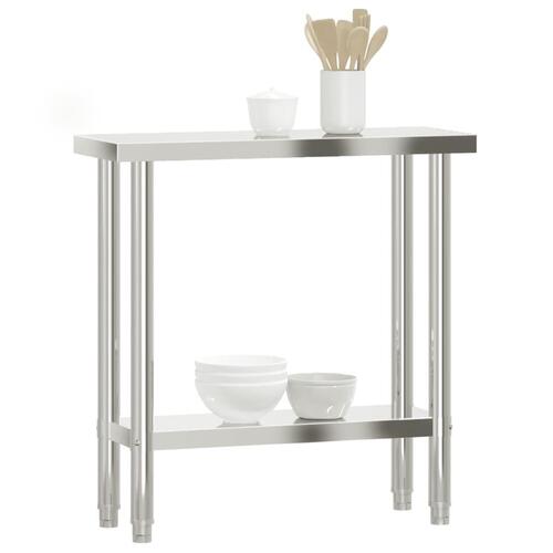 Arbejdsbord til køkken 82,5x30x85 cm rustfrit stål