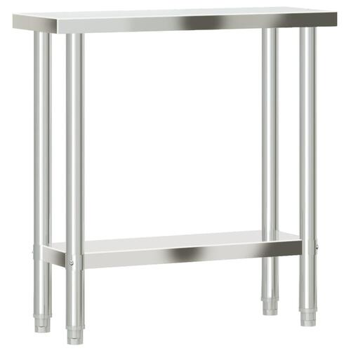 Arbejdsbord til køkken 82,5x30x85 cm rustfrit stål