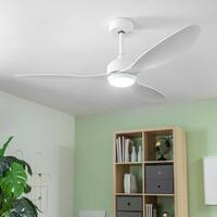 Loftsventilator med LED-lys og 3 ABS-vinger Flaled Hvid 36 W 52" Ø132 cm